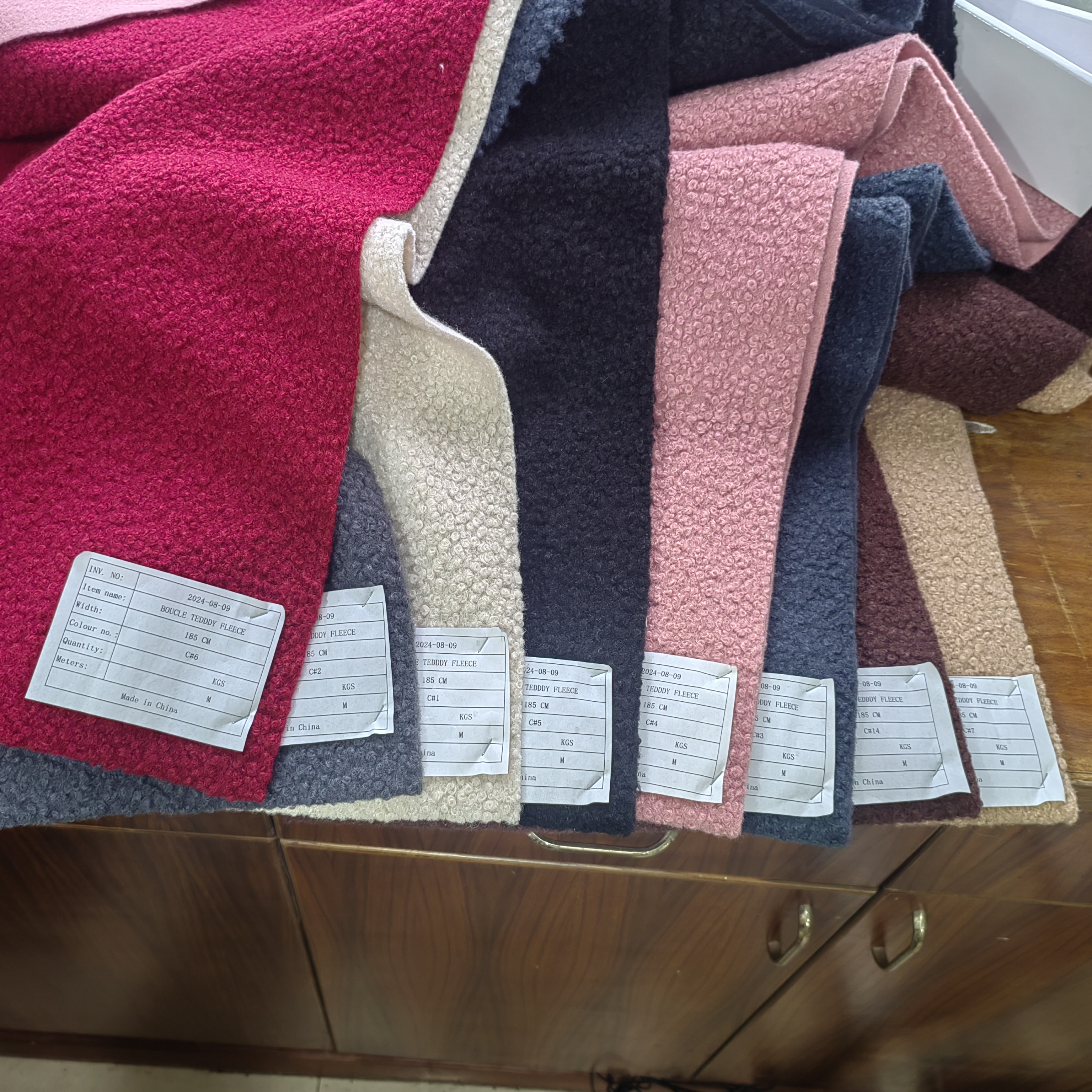 Tela Bouclé Teddy Fleece 380 GSM (Ref: BK2024-08-09 A) | Fábrica en China