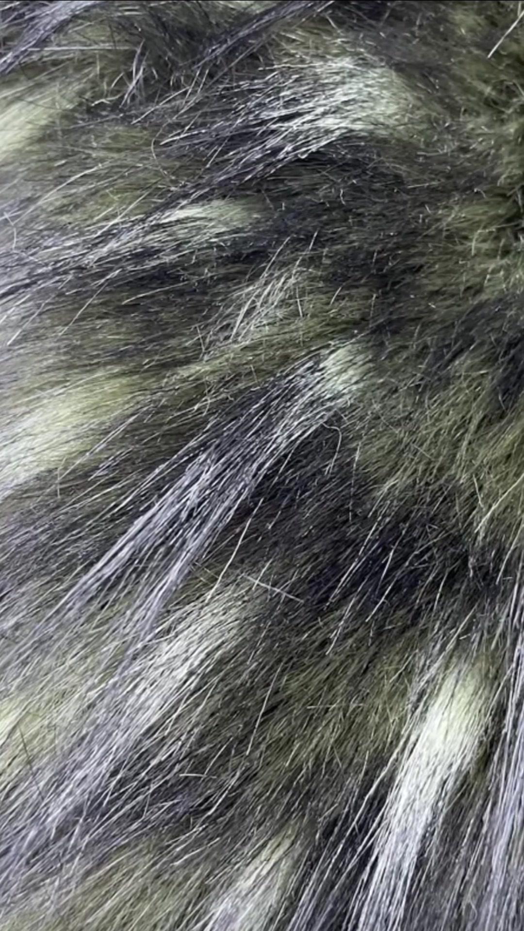 Pelo de Mapache Oliva Jaspeado